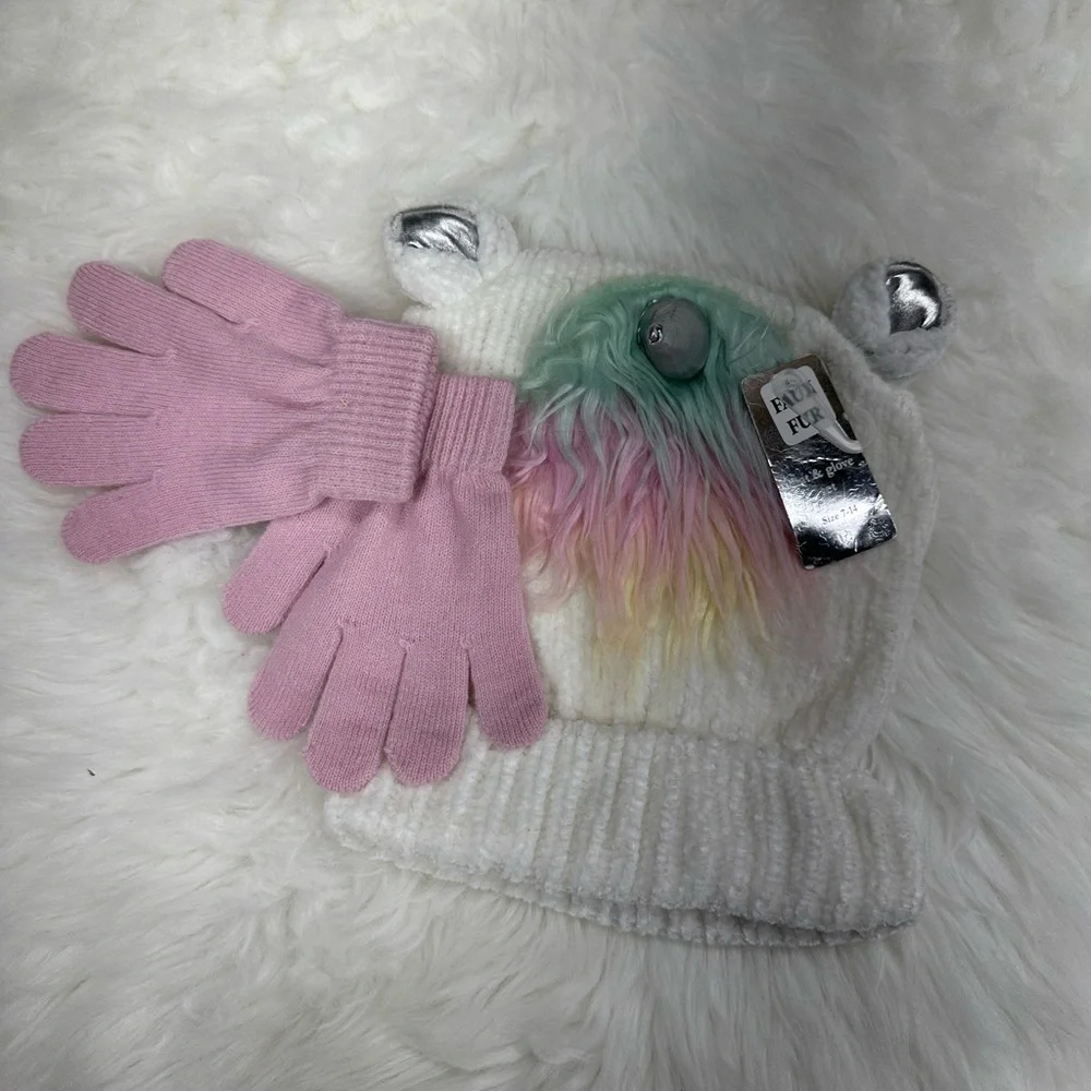 New Winter Hat & Gloves Set- Girls